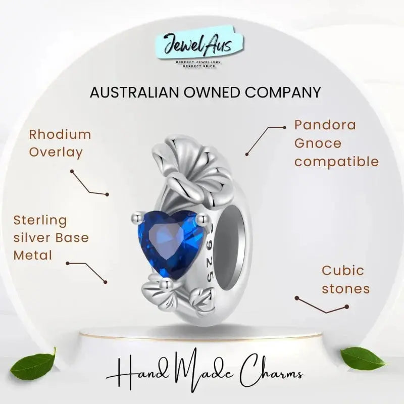 jewelaus CHARMS September Birthstone Flower Stopper Charm