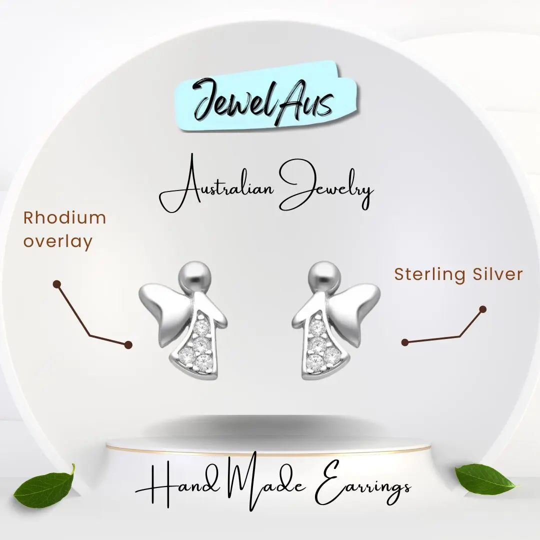 Silver Angel Earrings jewelaus