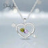 jewelaus Necklace Silver Arrow & Heart Birthstone Necklace