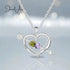 Silver Arrow & Heart Birthstone Necklace jewelaus