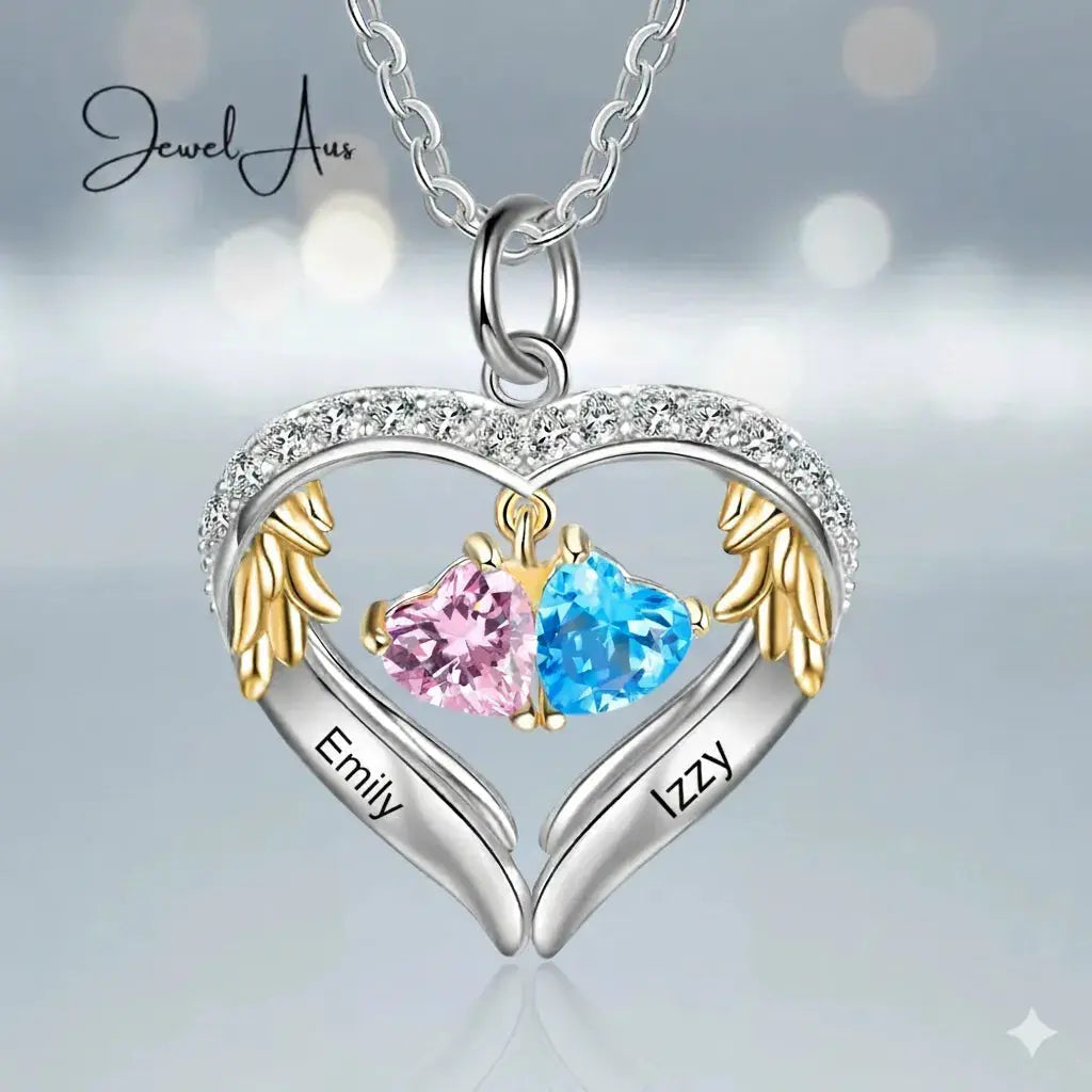 Silver Birthstone Heart Necklace cmoffer