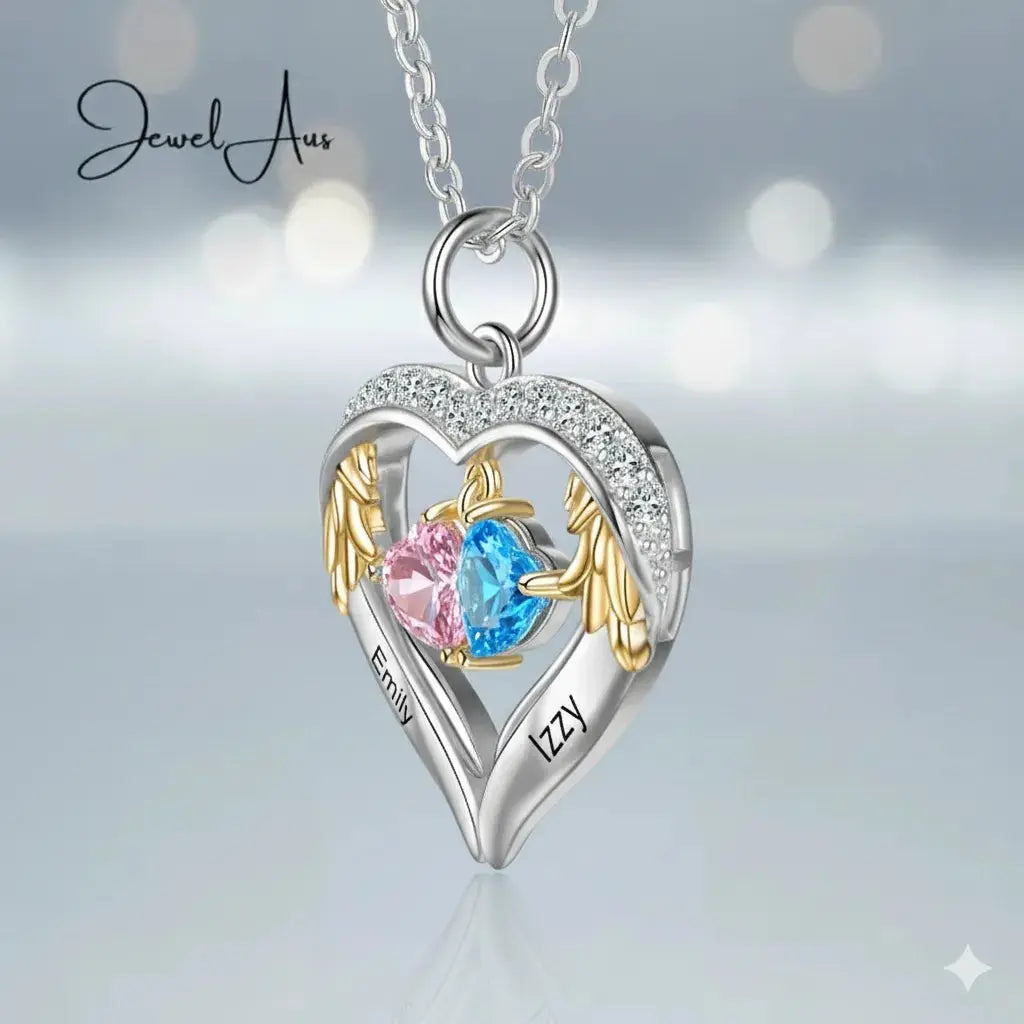 Silver Birthstone Heart Necklace cmoffer