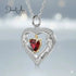 Silver Birthstone Heart Shape Necklace jewelaus