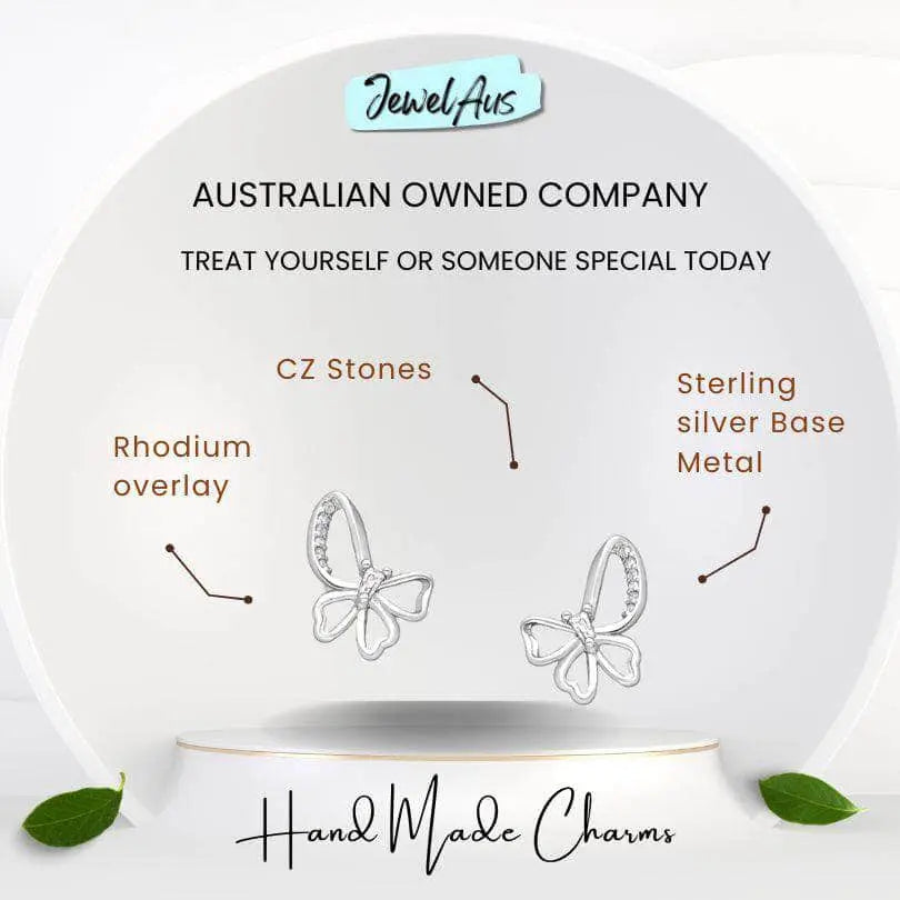 jewelaus Earrings Silver Butterfly Earrings