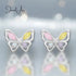 jewelaus Earrings Silver Butterfly Push-Back Earrings