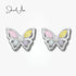 jewelaus Earrings Silver Butterfly Push-Back Earrings