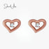 jewelaus Earrings Silver Crystal Heart Stud Earring
