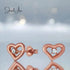jewelaus Earrings Silver Crystal Heart Stud Earring