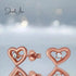 jewelaus Earrings Silver Crystal Heart Stud Earring