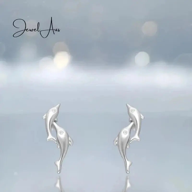 jewelaus Earrings Silver Dolphin Earrings