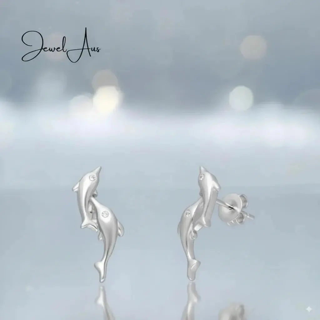 jewelaus Earrings Silver Dolphin Earrings