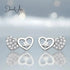 Silver Double Heart Earrings jewelaus