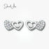 jewelaus Earrings Silver Double Heart Earrings