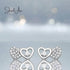 jewelaus Earrings Silver Double Heart Earrings