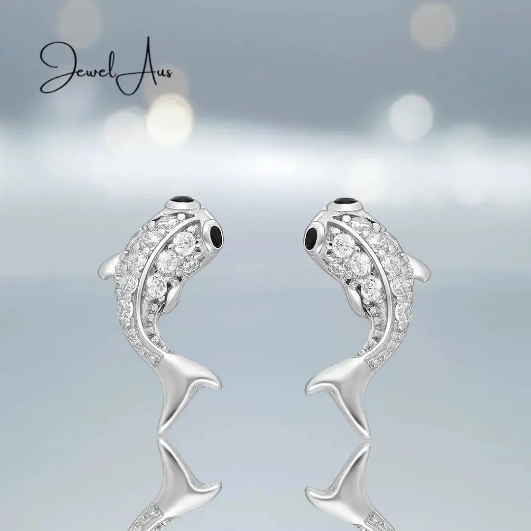 jewelaus Earrings Silver Fish Earrings