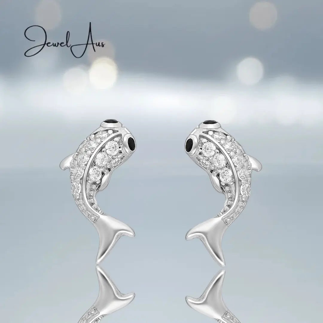 Silver Fish Earrings jewelaus