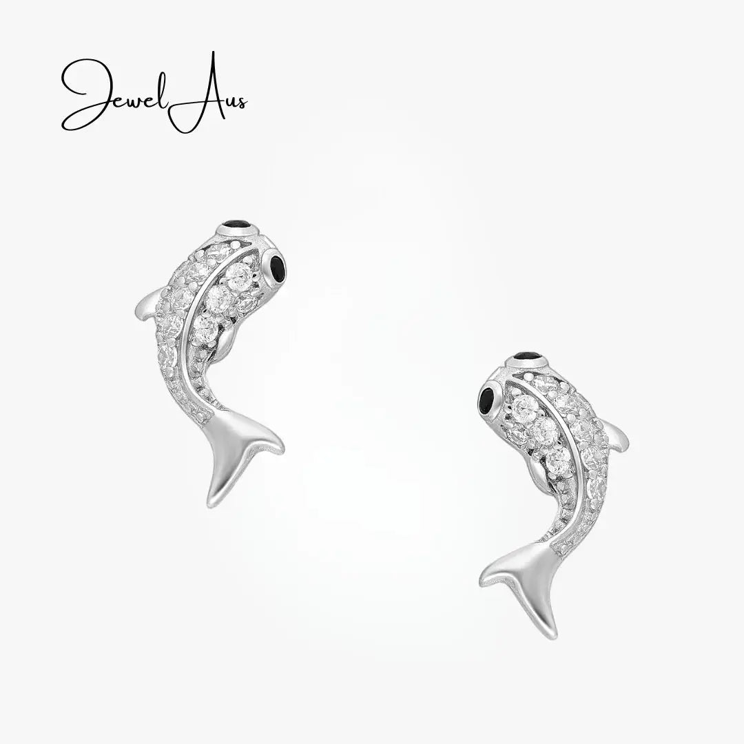 jewelaus Earrings Silver Fish Earrings