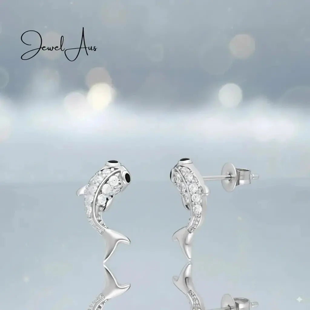 jewelaus Earrings Silver Fish Earrings