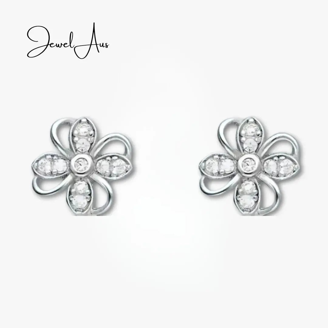 jewelaus Earrings Silver Flower Earrings