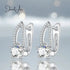 Silver Gem Ear Drop Earrings jewelaus