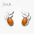 jewelaus Earrings Silver Leaf Baltic Amber Earrings