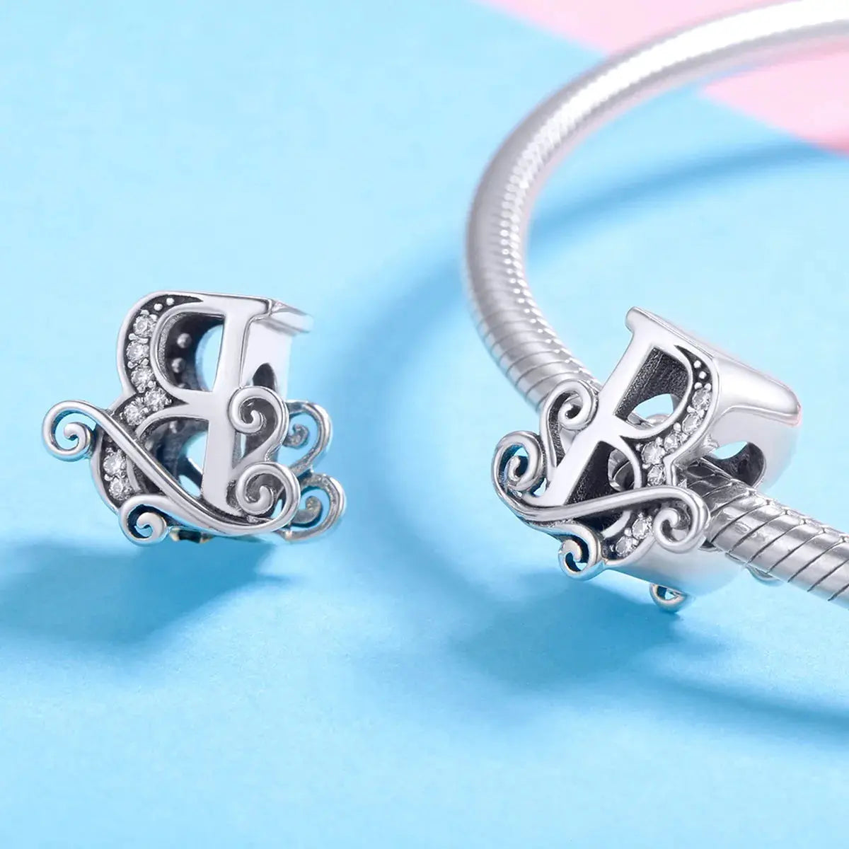 jewelaus CHARMS Silver Letter B Charm