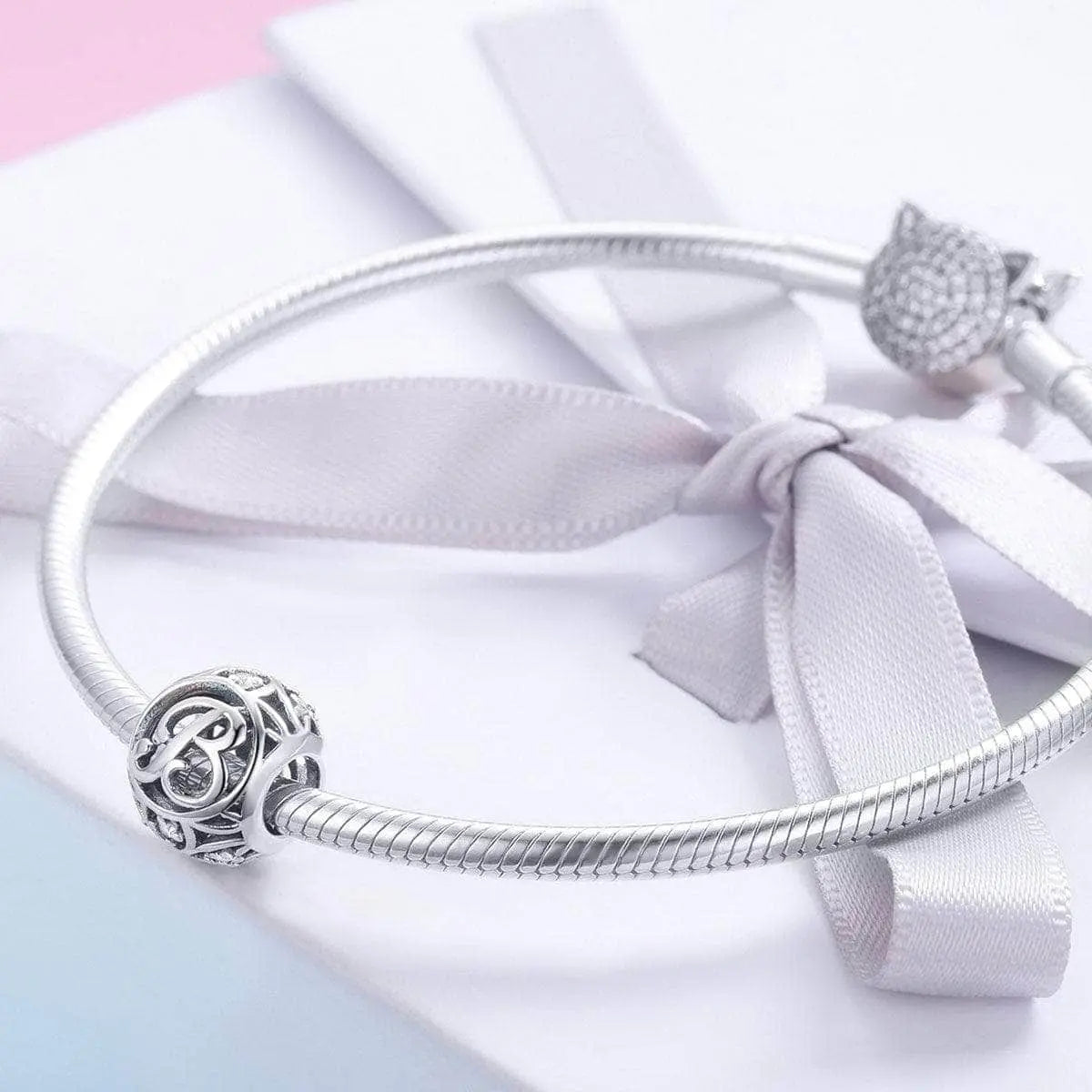 shipped in AUS CHARMS Silver Letter B Charm