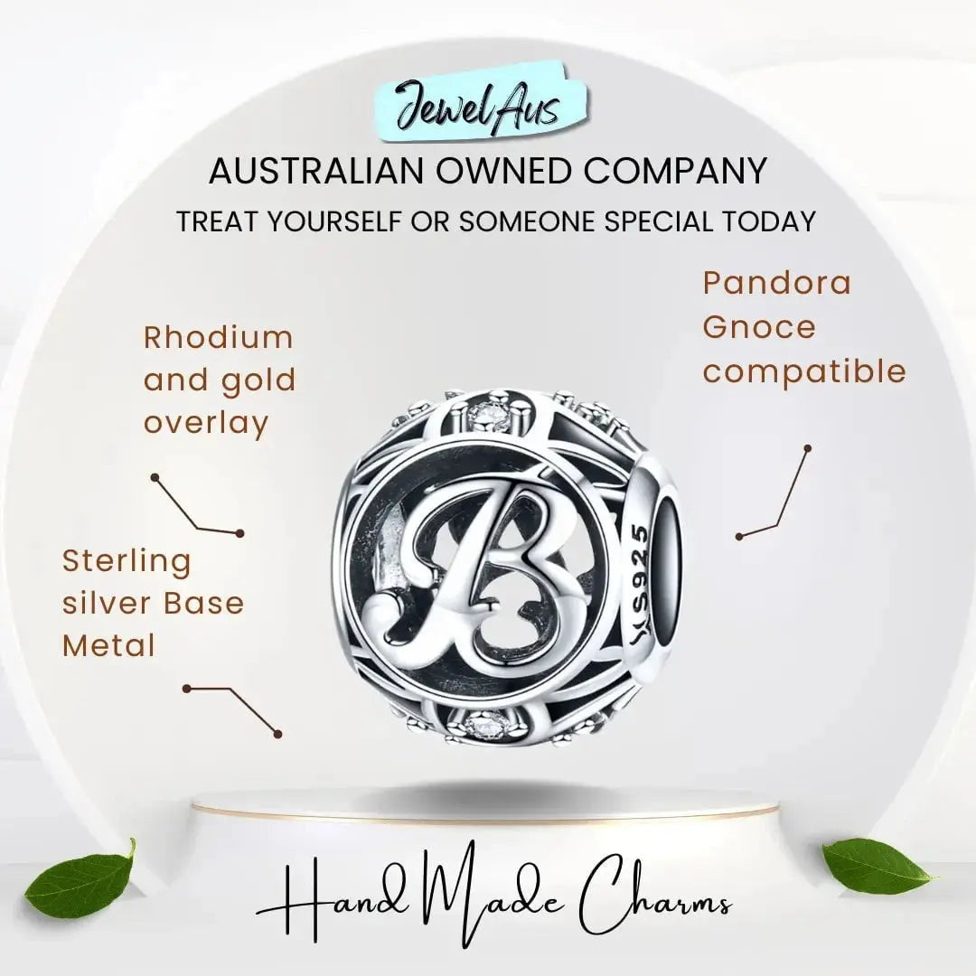jewelaus CHARMS Silver Letter B Charm