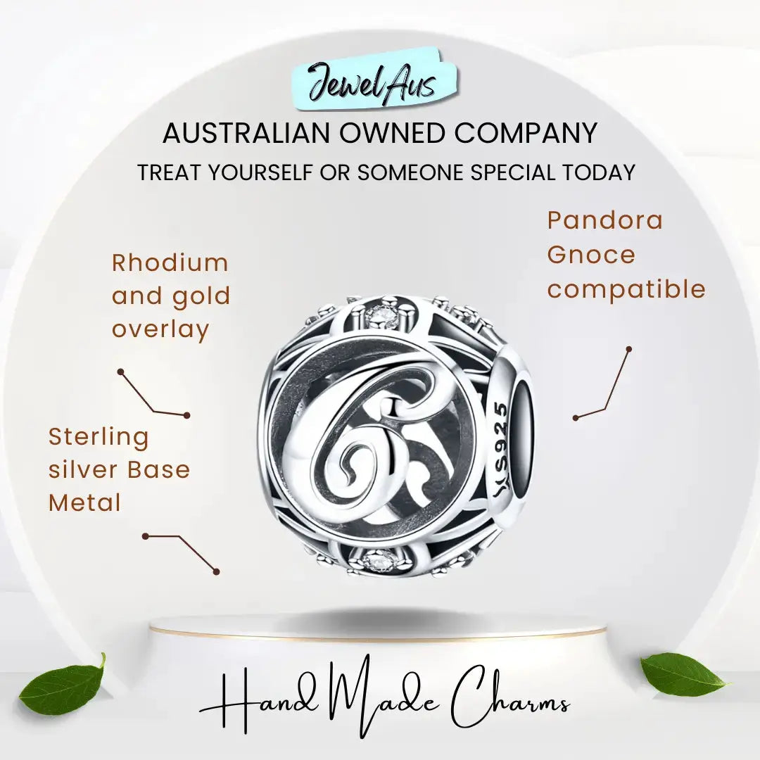 jewelaus CHARMS Silver Letter C Charm