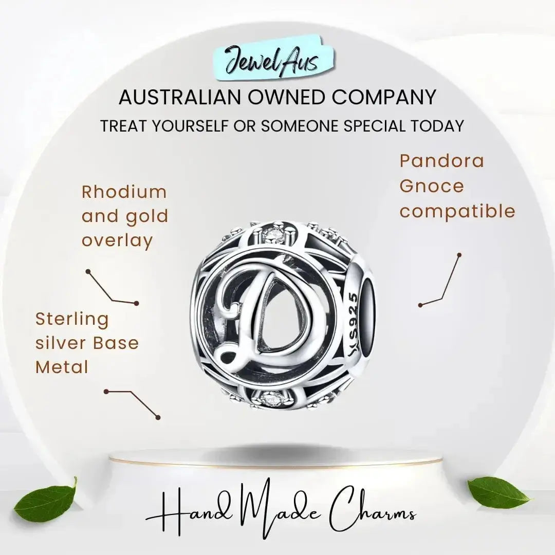 jewelaus CHARMS Silver Letter D Charm
