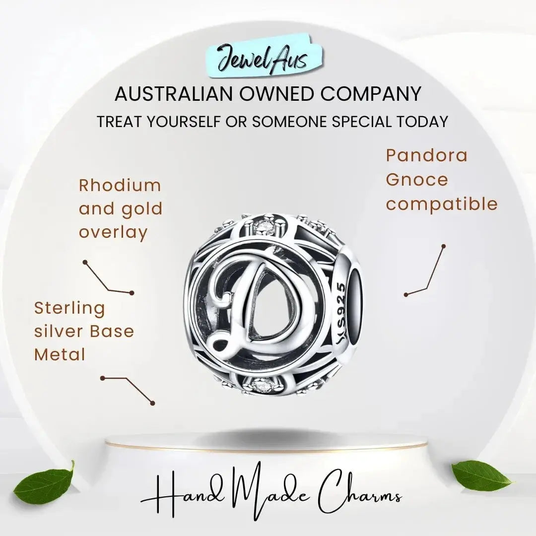 jewelaus CHARMS Silver Letter D Charm