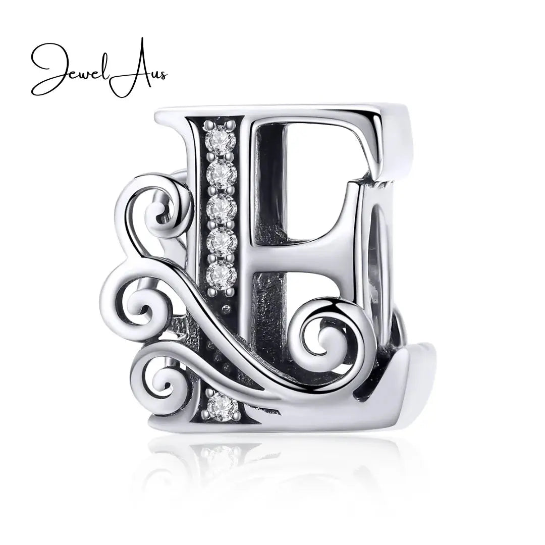 jewelaus CHARMS Silver Letter E Charm
