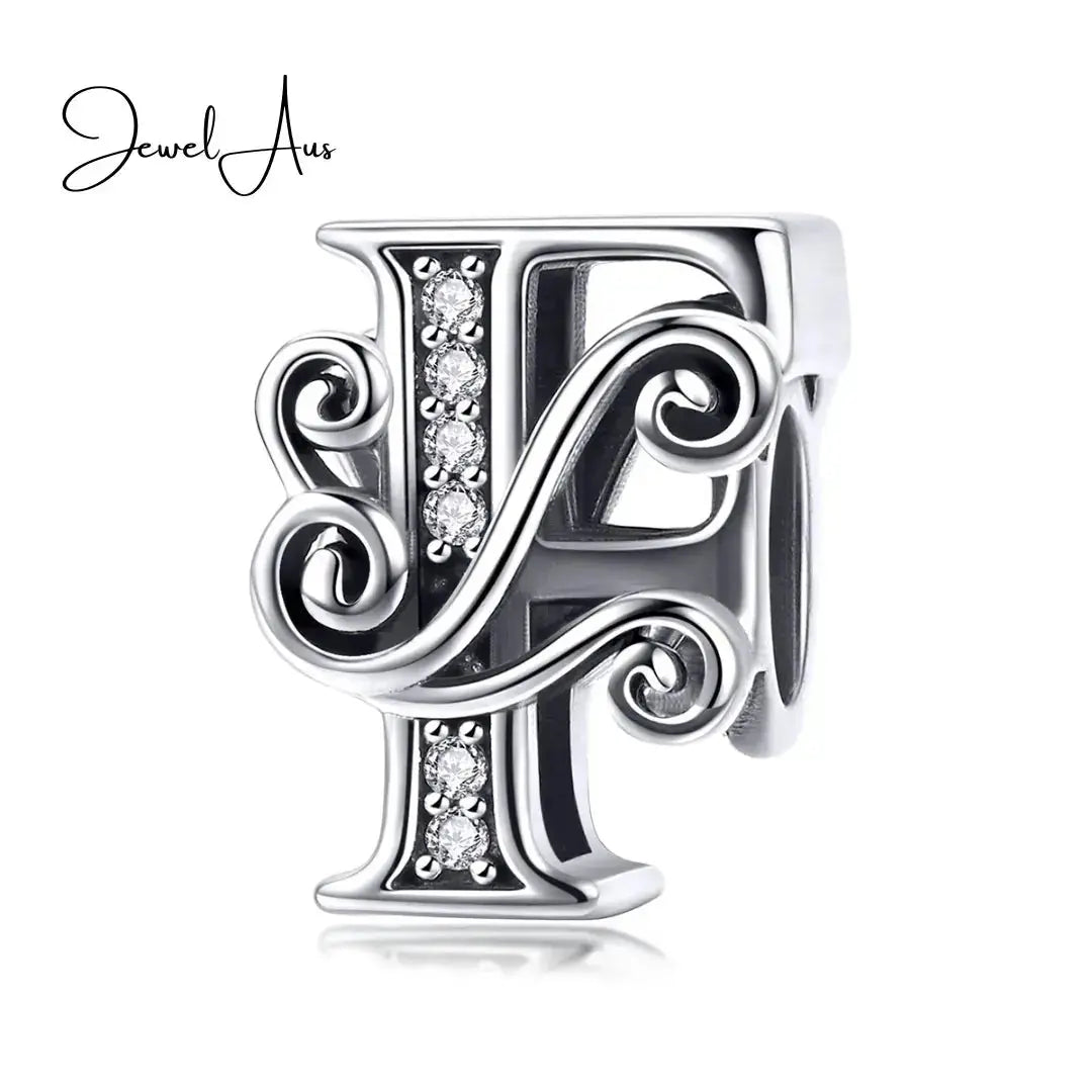 jewelaus CHARMS Silver Letter F Charm