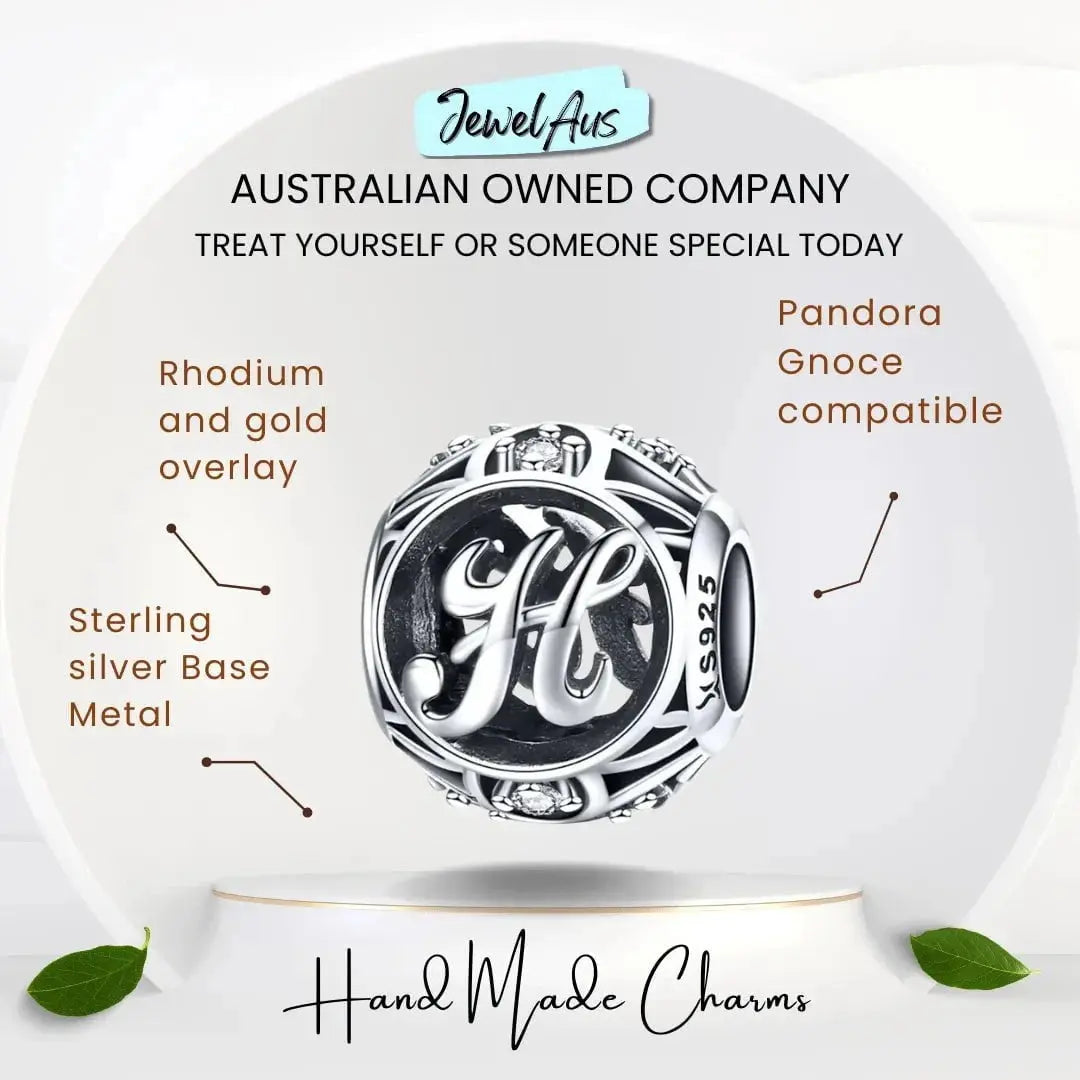 jewelaus CHARMS Silver Letter H Charm
