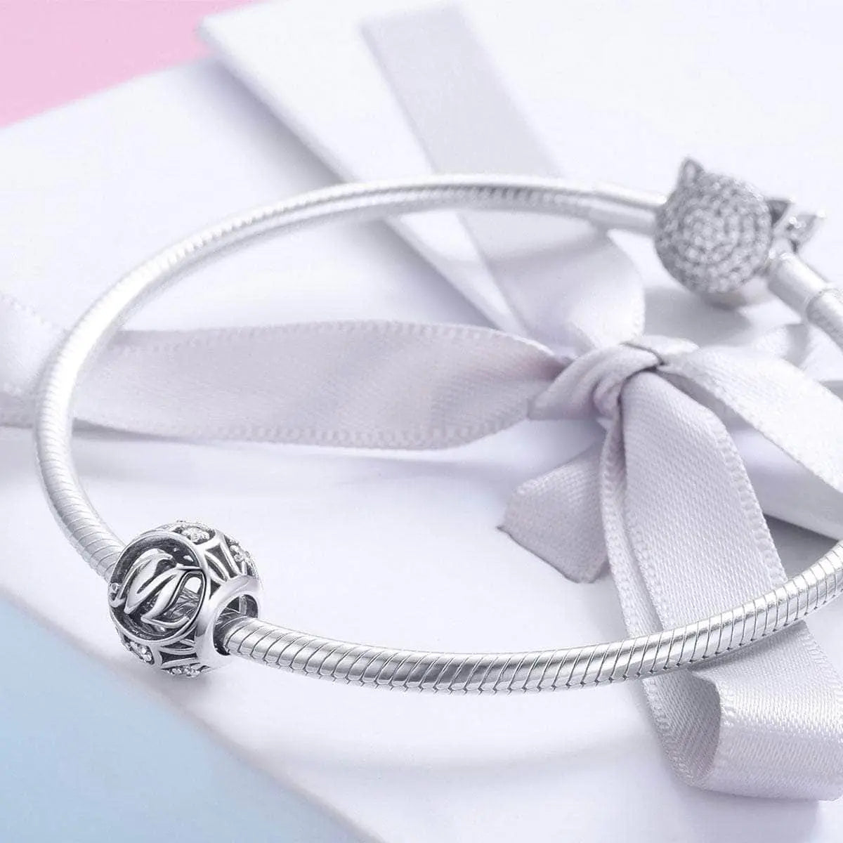 shipped in AUS CHARMS Silver Letter M Charm