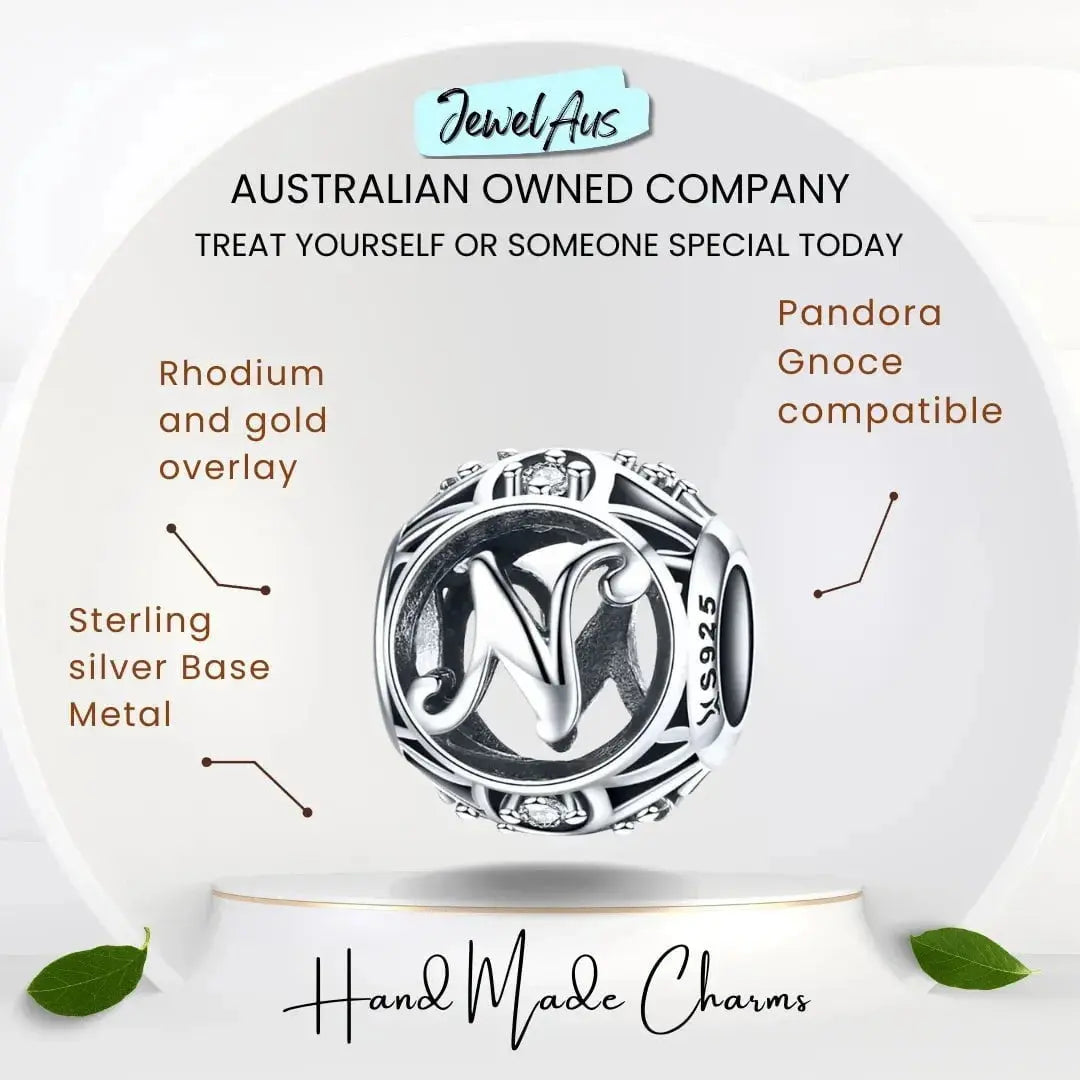 jewelaus CHARMS Silver Letter N Charm