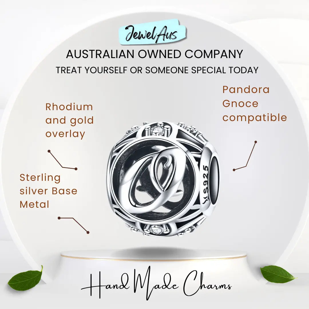 jewelaus CHARMS Silver Letter O Charm
