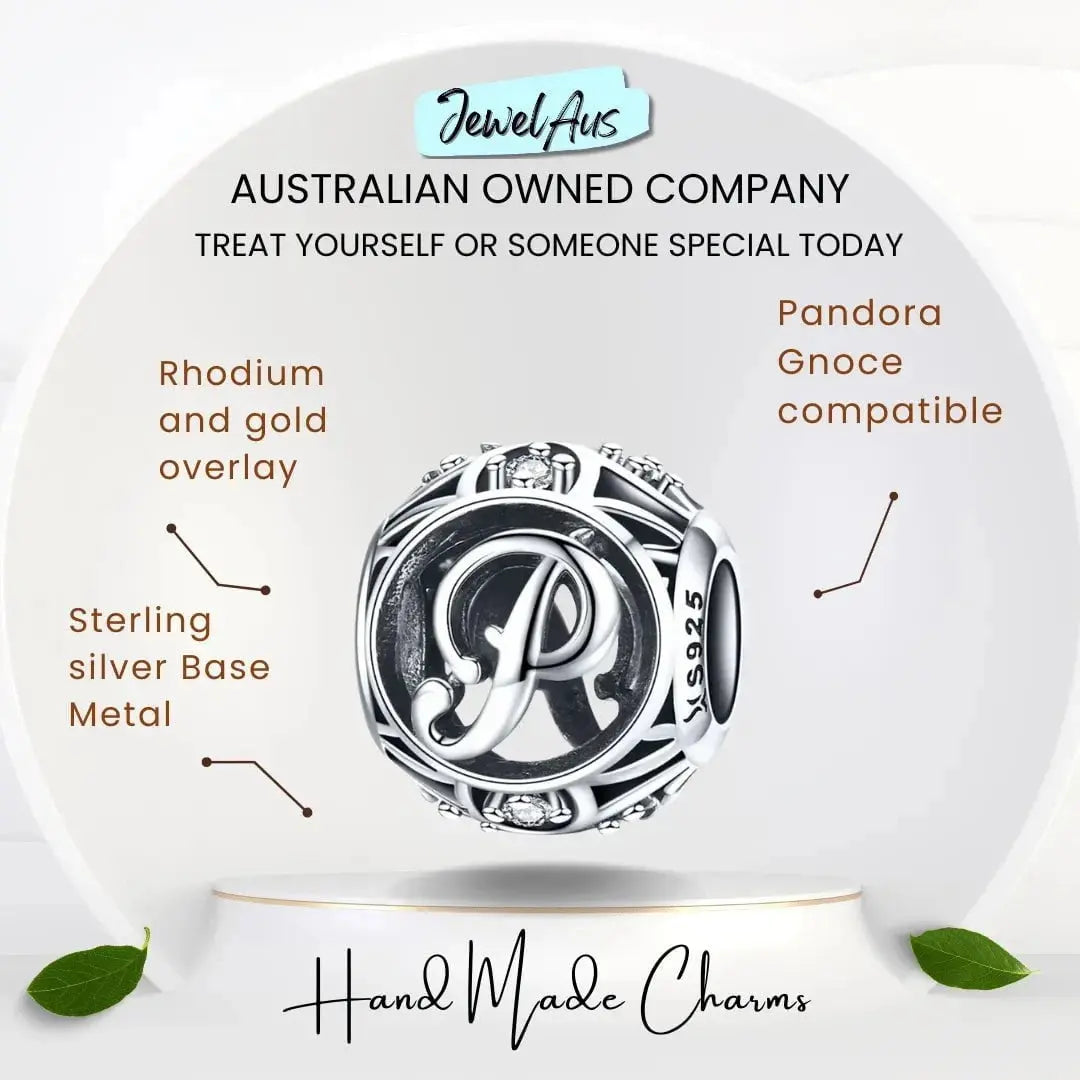 jewelaus CHARMS Silver Letter P Charm