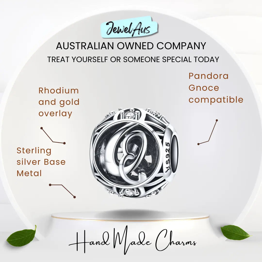 jewelaus CHARMS Silver Letter Q Charm