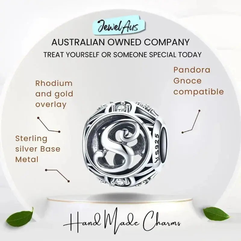 jewelaus CHARMS Silver Letter S Charm