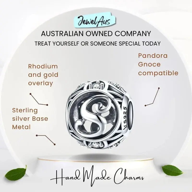 jewelaus CHARMS Silver Letter S Charm