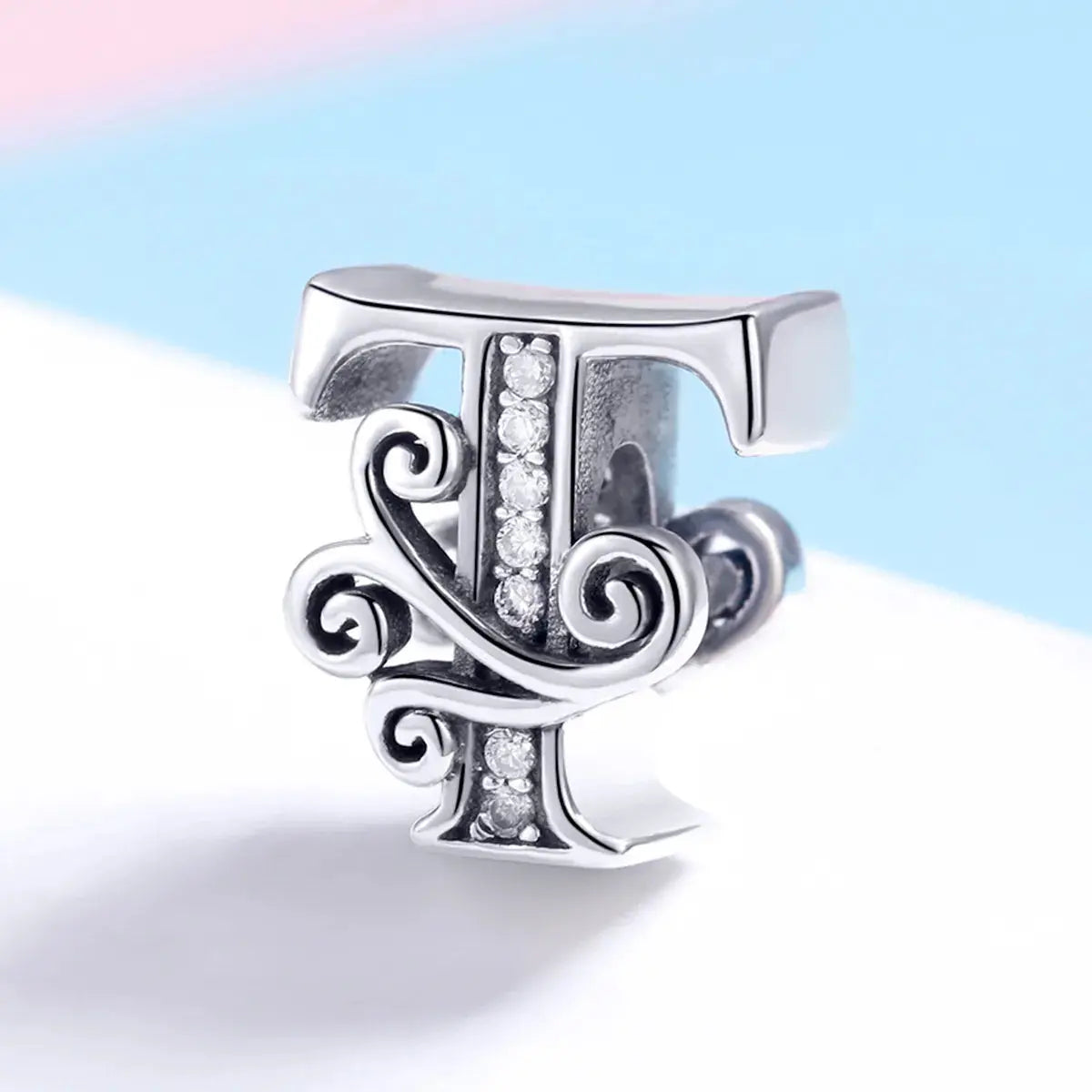 jewelaus CHARMS Silver Letter T Charm