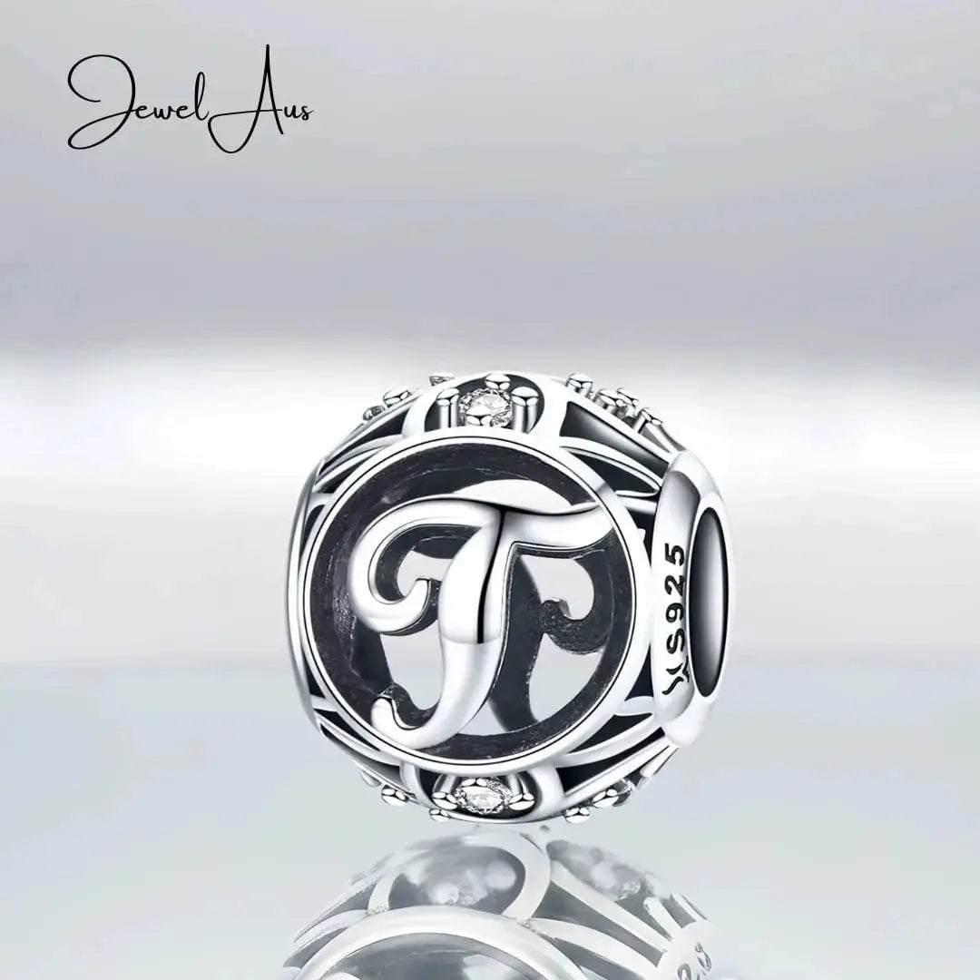 jewelaus CHARMS Silver Letter T Charm