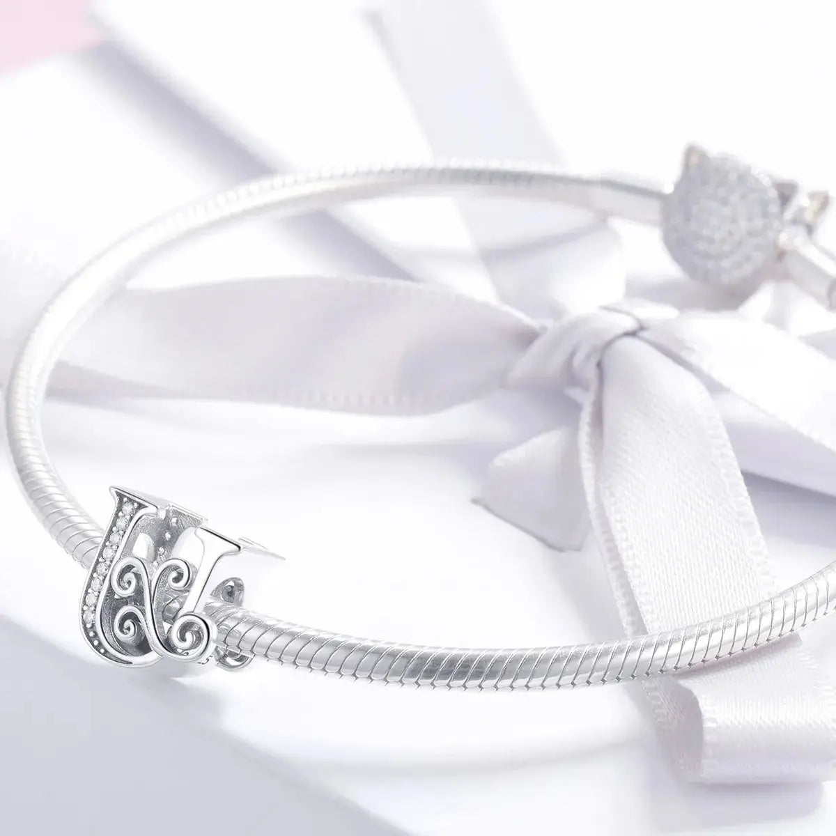 jewelaus CHARMS Silver Letter U Charm