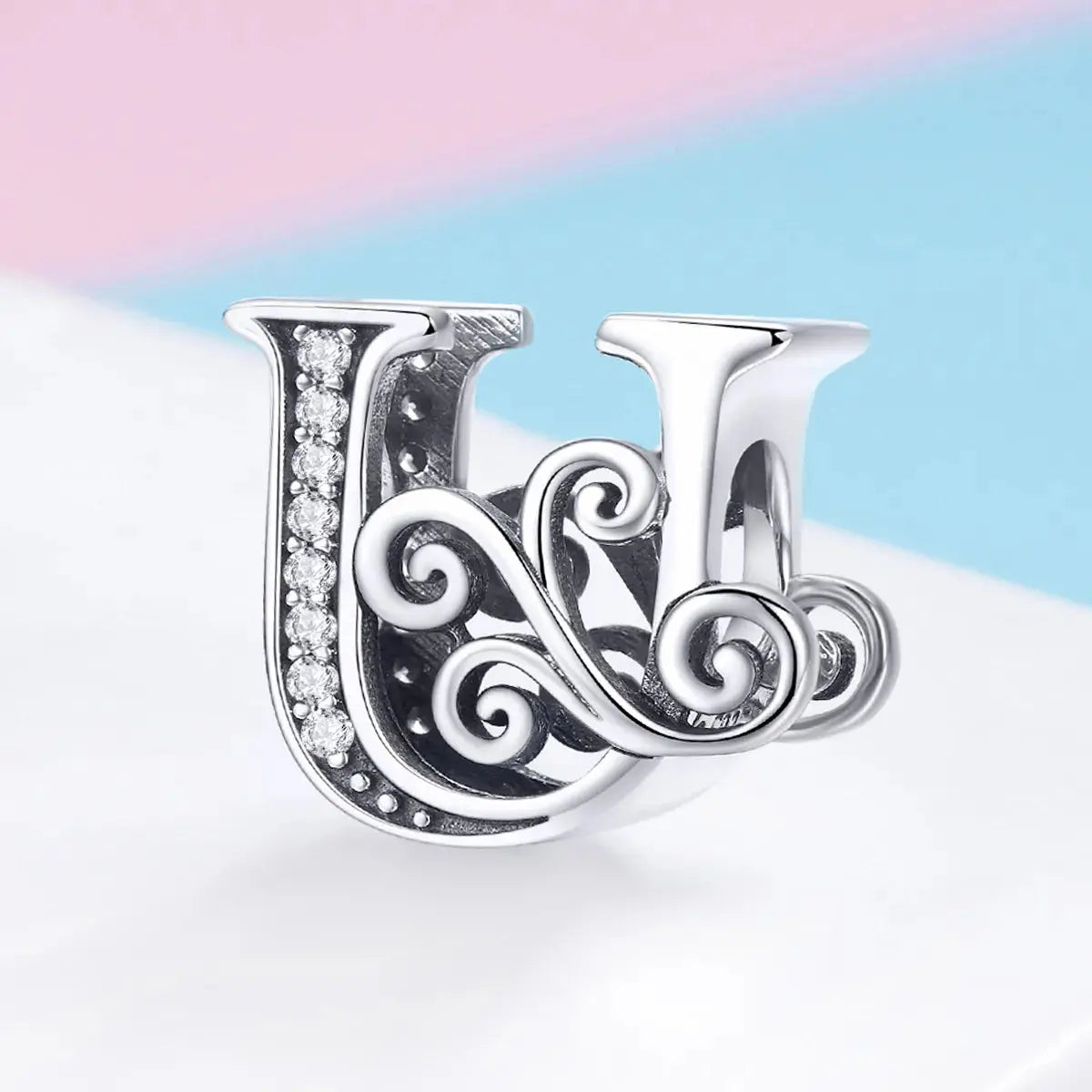 jewelaus CHARMS Silver Letter U Charm