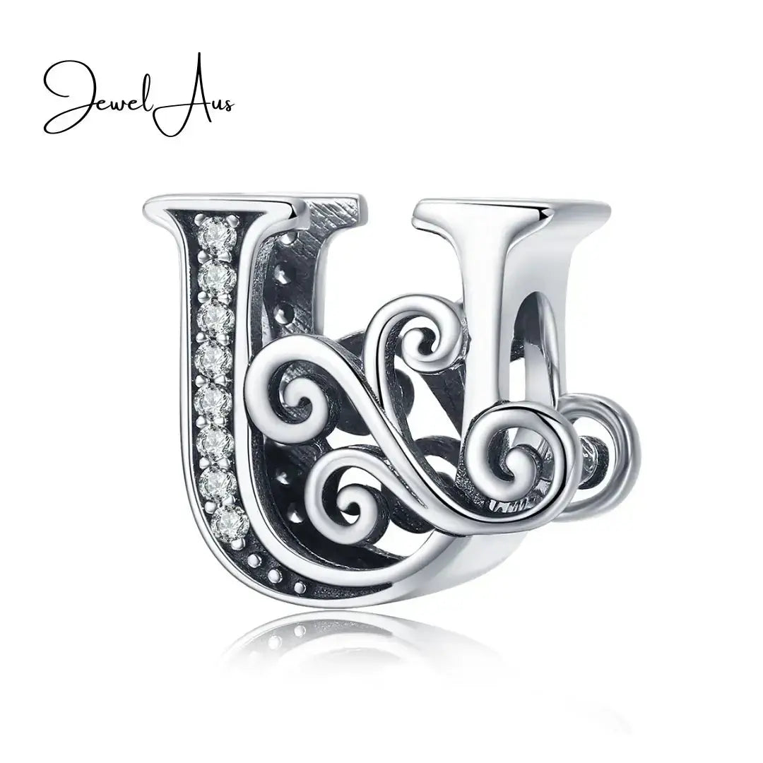 jewelaus CHARMS Silver Letter U Charm