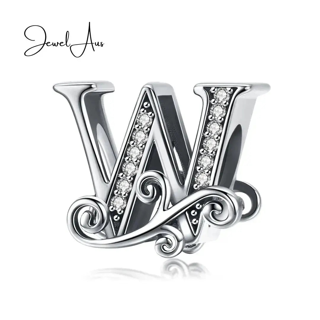 jewelaus CHARMS Silver Letter W Charm