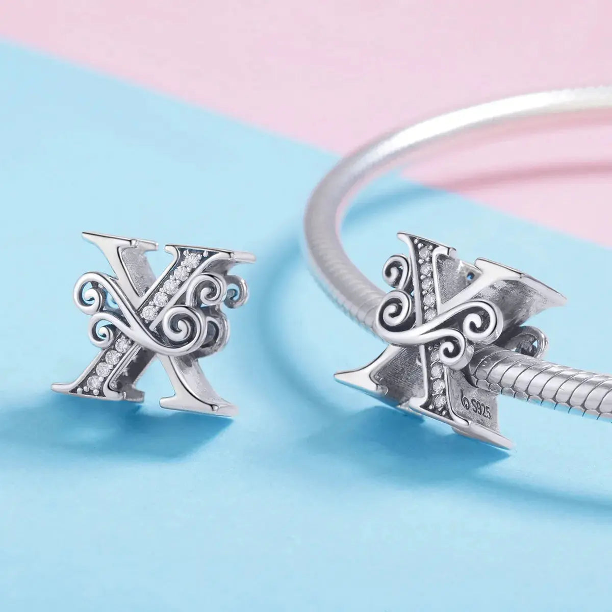 jewelaus CHARMS Silver Letter X Charm