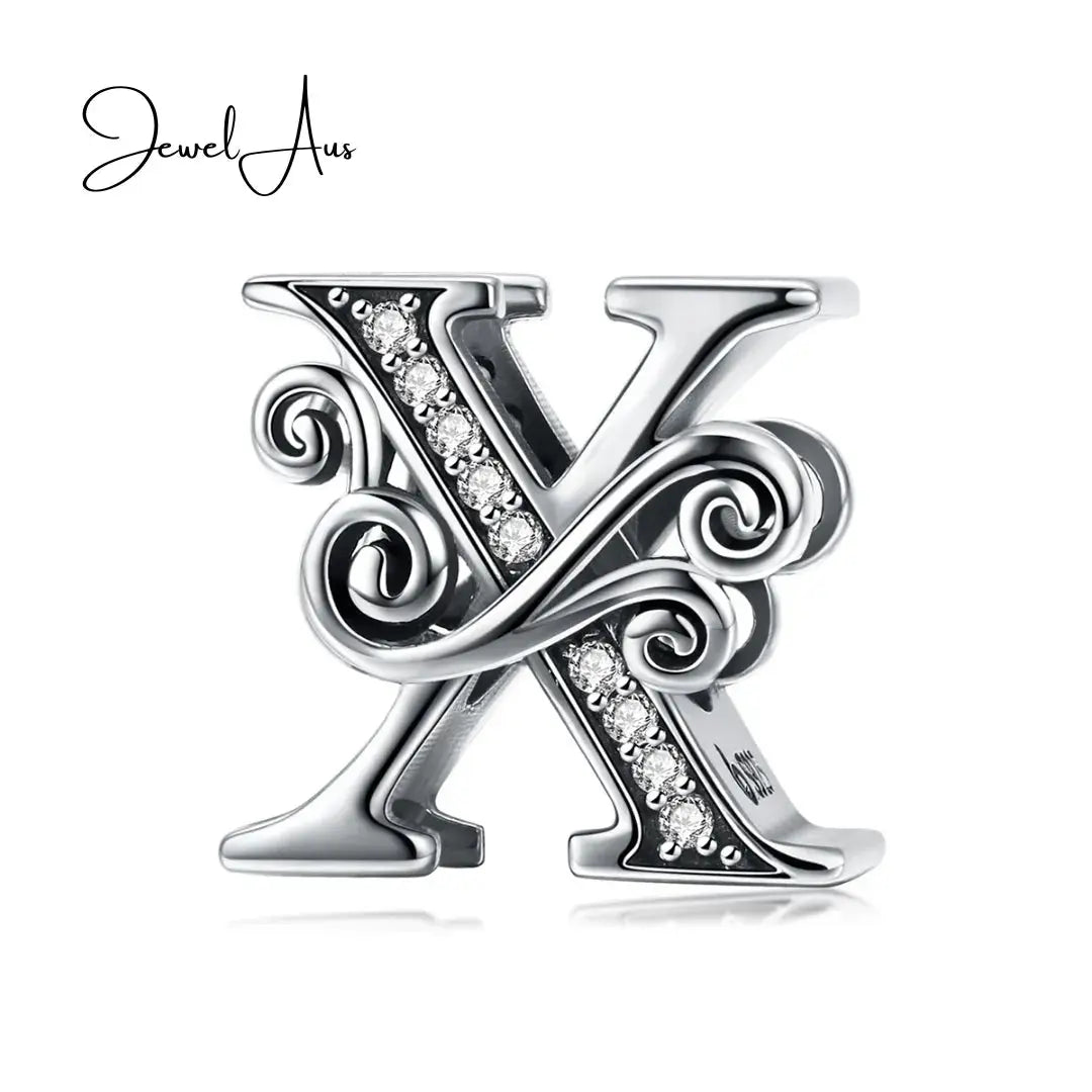 jewelaus CHARMS Silver Letter X Charm