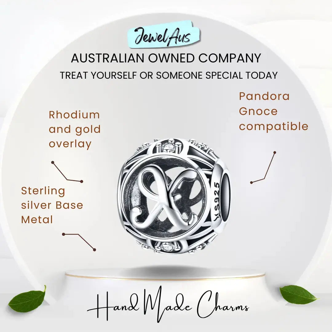 jewelaus CHARMS Silver Letter X Charm